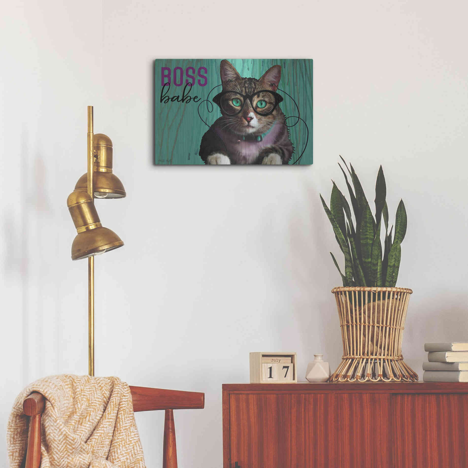 Luxe Metal Art 'Boss Babe' by Cindy Jacobs, Metal Wall Art,24x16