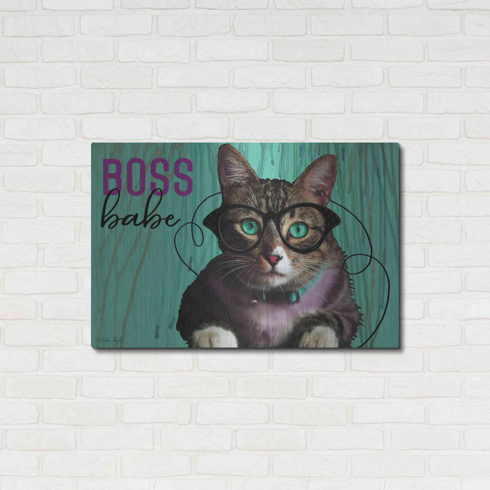 Luxe Metal Art 'Boss Babe' by Cindy Jacobs, Metal Wall Art,36x24