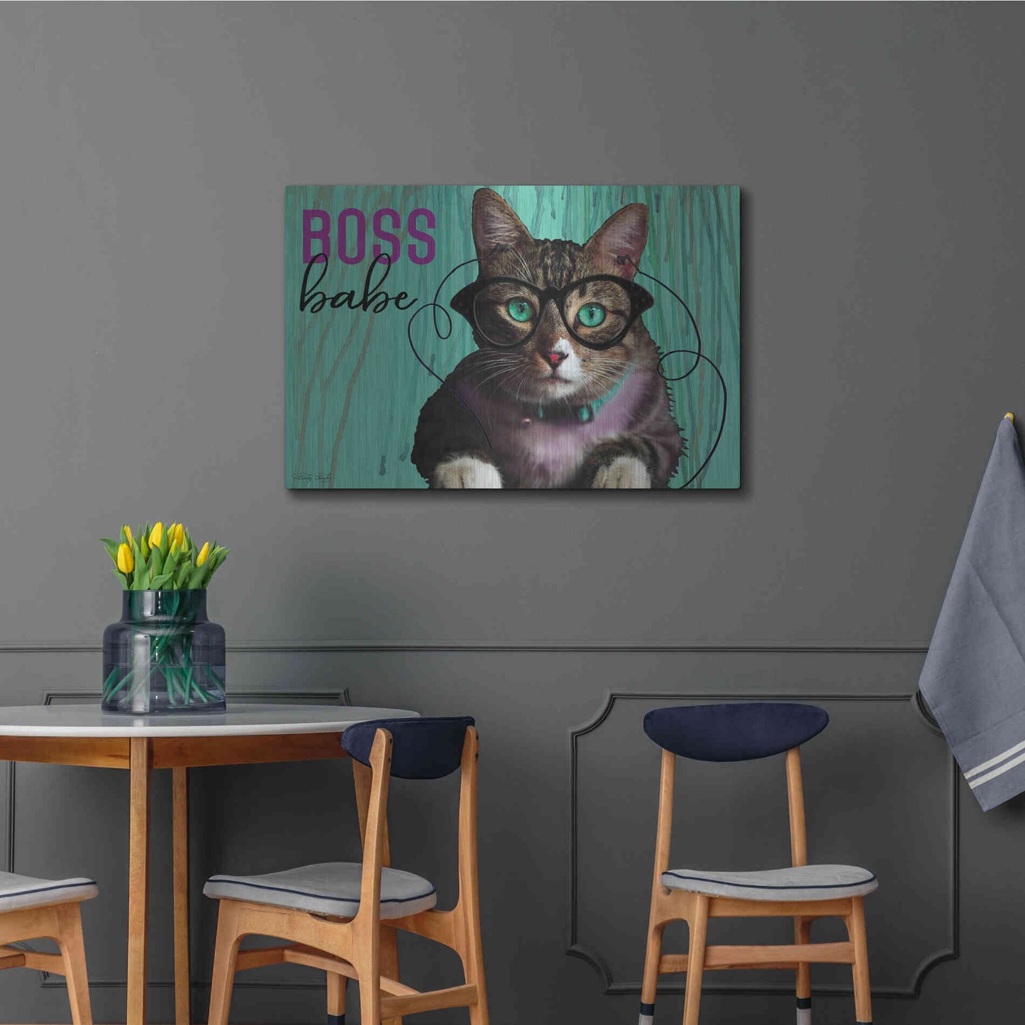 Luxe Metal Art 'Boss Babe' by Cindy Jacobs, Metal Wall Art,36x24