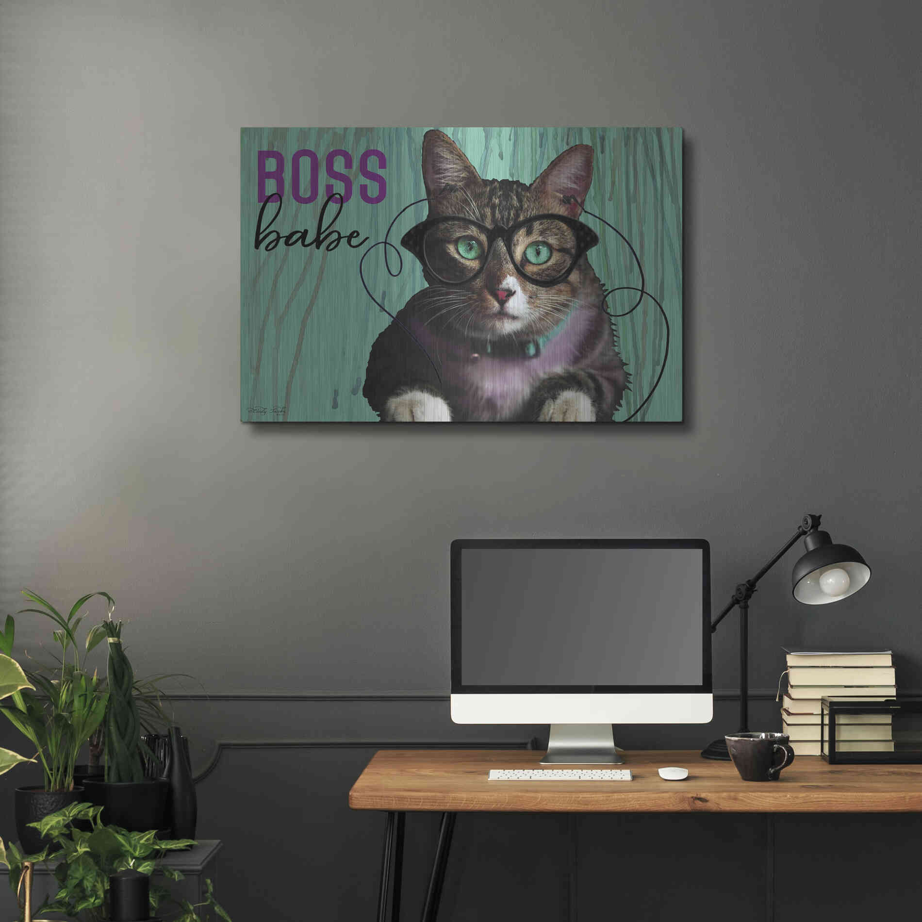 Luxe Metal Art 'Boss Babe' by Cindy Jacobs, Metal Wall Art,36x24
