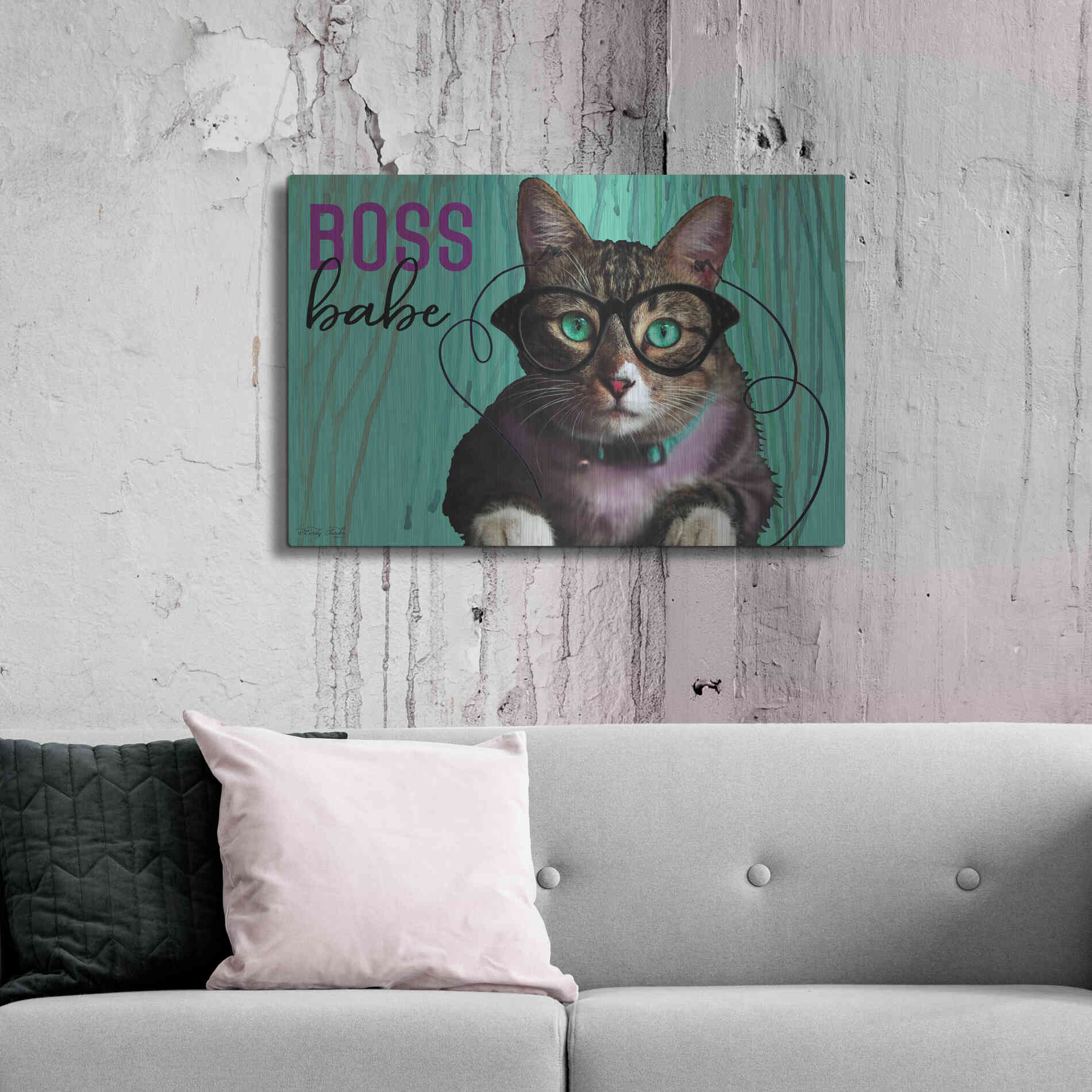 Luxe Metal Art 'Boss Babe' by Cindy Jacobs, Metal Wall Art,36x24