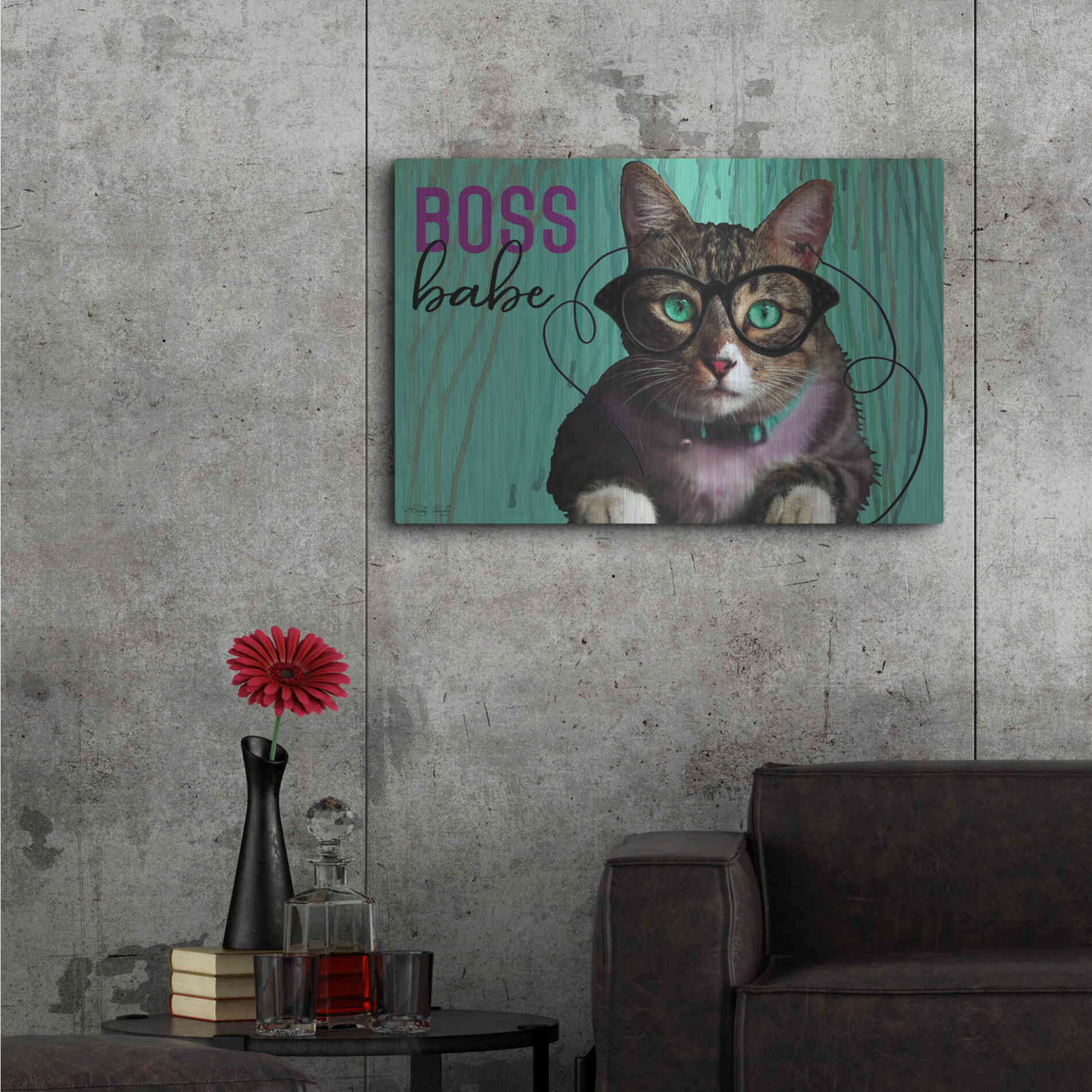 Luxe Metal Art 'Boss Babe' by Cindy Jacobs, Metal Wall Art,36x24