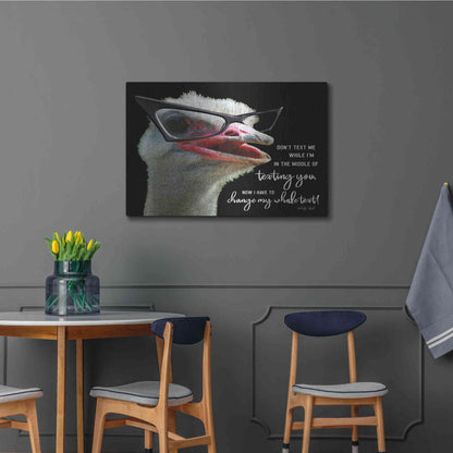 Luxe Metal Art 'Ostrich Don't Text Me' by Cindy Jacobs, Metal Wall Art,36x24