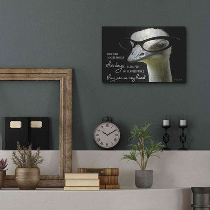 Luxe Metal Art 'Ostrich Some Days I Amaze Myself' by Cindy Jacobs, Metal Wall Art,16x12