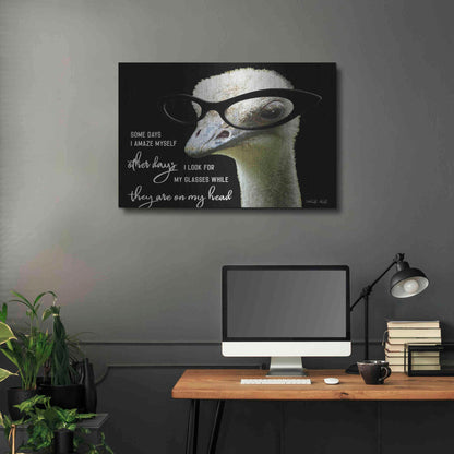 Luxe Metal Art 'Ostrich Some Days I Amaze Myself' by Cindy Jacobs, Metal Wall Art,36x24