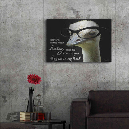 Luxe Metal Art 'Ostrich Some Days I Amaze Myself' by Cindy Jacobs, Metal Wall Art,36x24