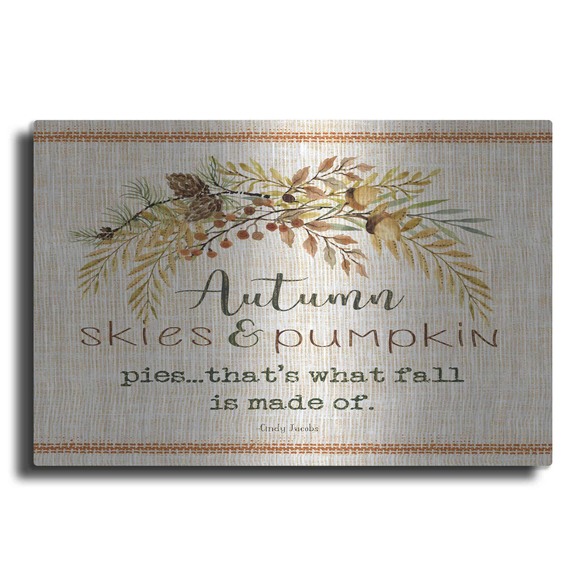 Luxe Metal Art 'Autumn Skies' by Cindy Jacobs, Metal Wall Art