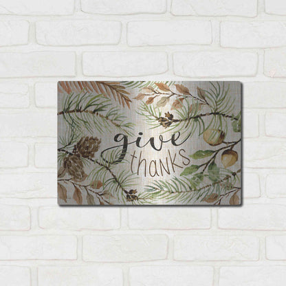 Luxe Metal Art 'Give Thanks' by Cindy Jacobs, Metal Wall Art,16x12