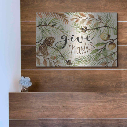 Luxe Metal Art 'Give Thanks' by Cindy Jacobs, Metal Wall Art,16x12