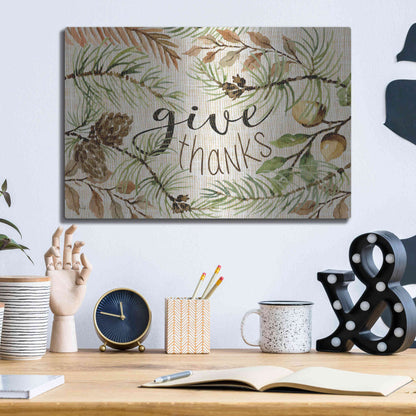 Luxe Metal Art 'Give Thanks' by Cindy Jacobs, Metal Wall Art,16x12