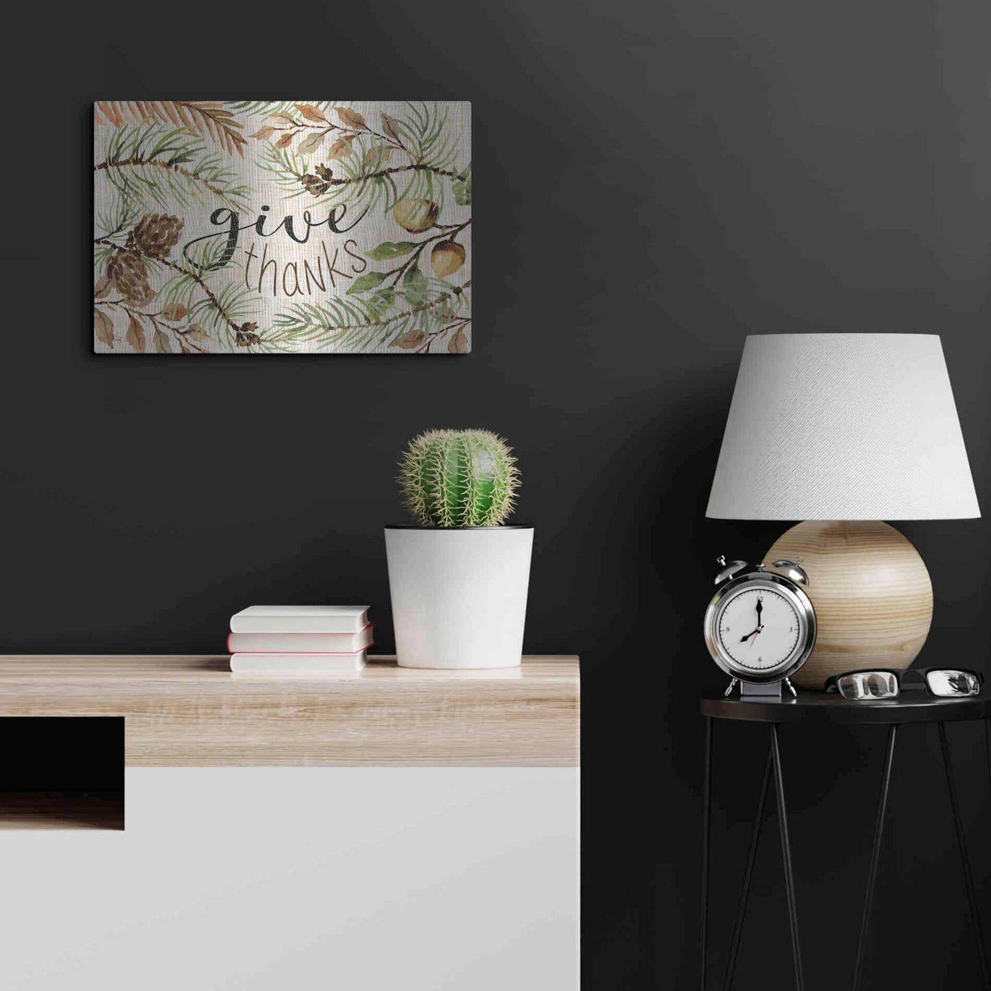 Luxe Metal Art 'Give Thanks' by Cindy Jacobs, Metal Wall Art,24x16