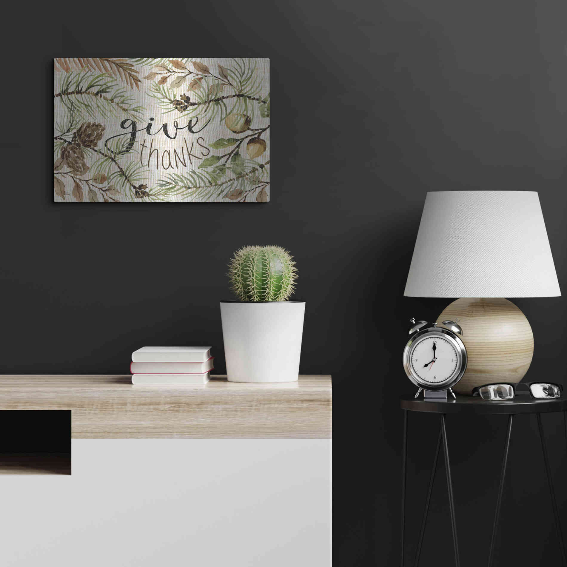 Luxe Metal Art 'Give Thanks' by Cindy Jacobs, Metal Wall Art,24x16