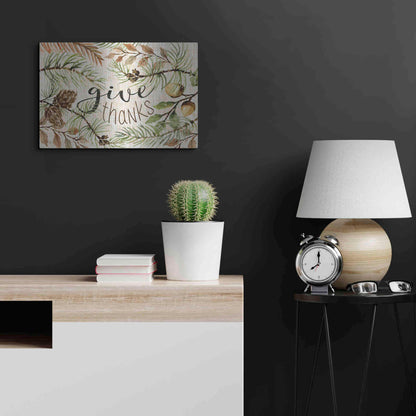 Luxe Metal Art 'Give Thanks' by Cindy Jacobs, Metal Wall Art,24x16