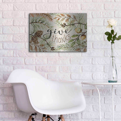 Luxe Metal Art 'Give Thanks' by Cindy Jacobs, Metal Wall Art,24x16