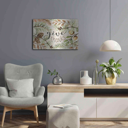Luxe Metal Art 'Give Thanks' by Cindy Jacobs, Metal Wall Art,24x16