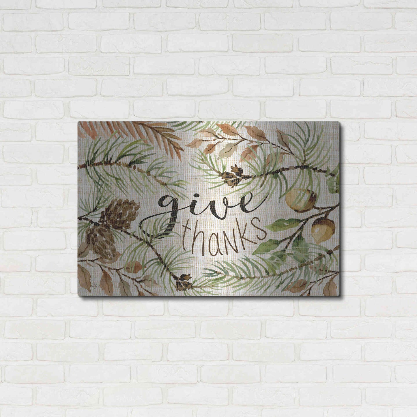 Luxe Metal Art 'Give Thanks' by Cindy Jacobs, Metal Wall Art,36x24