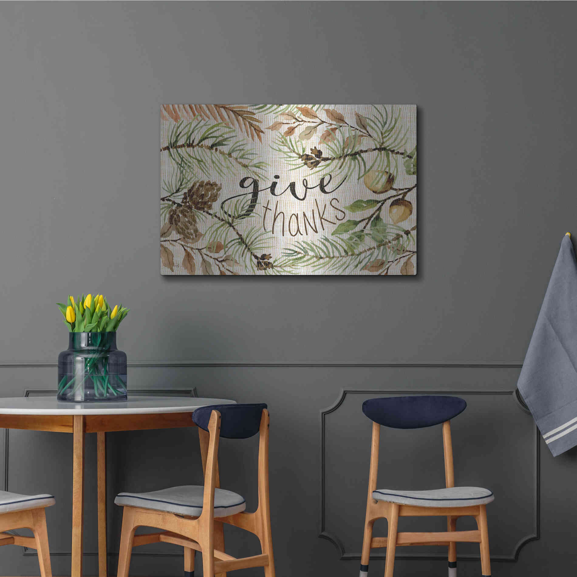 Luxe Metal Art 'Give Thanks' by Cindy Jacobs, Metal Wall Art,36x24