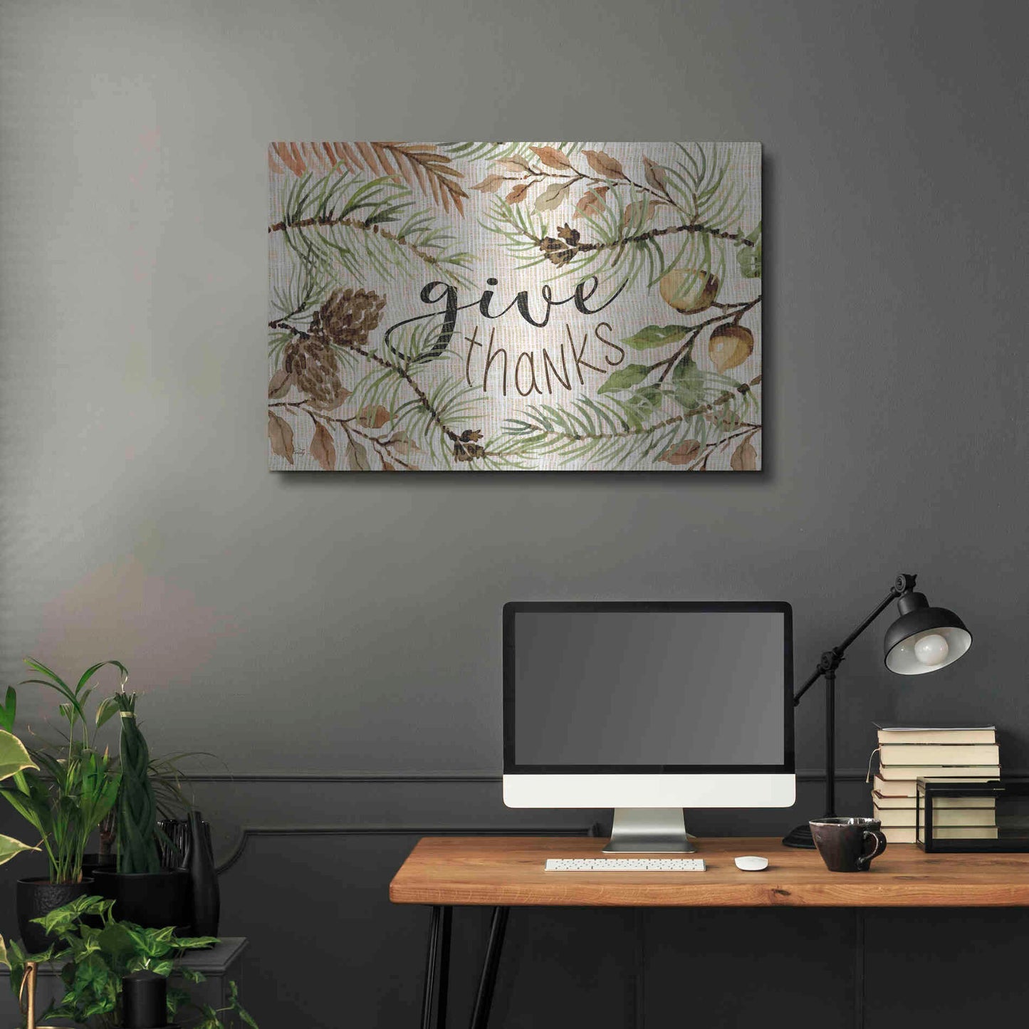 Luxe Metal Art 'Give Thanks' by Cindy Jacobs, Metal Wall Art,36x24