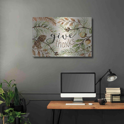 Luxe Metal Art 'Give Thanks' by Cindy Jacobs, Metal Wall Art,36x24