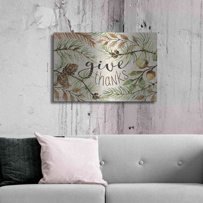 Luxe Metal Art 'Give Thanks' by Cindy Jacobs, Metal Wall Art,36x24