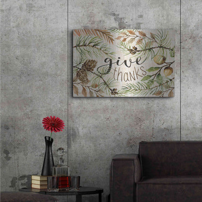 Luxe Metal Art 'Give Thanks' by Cindy Jacobs, Metal Wall Art,36x24