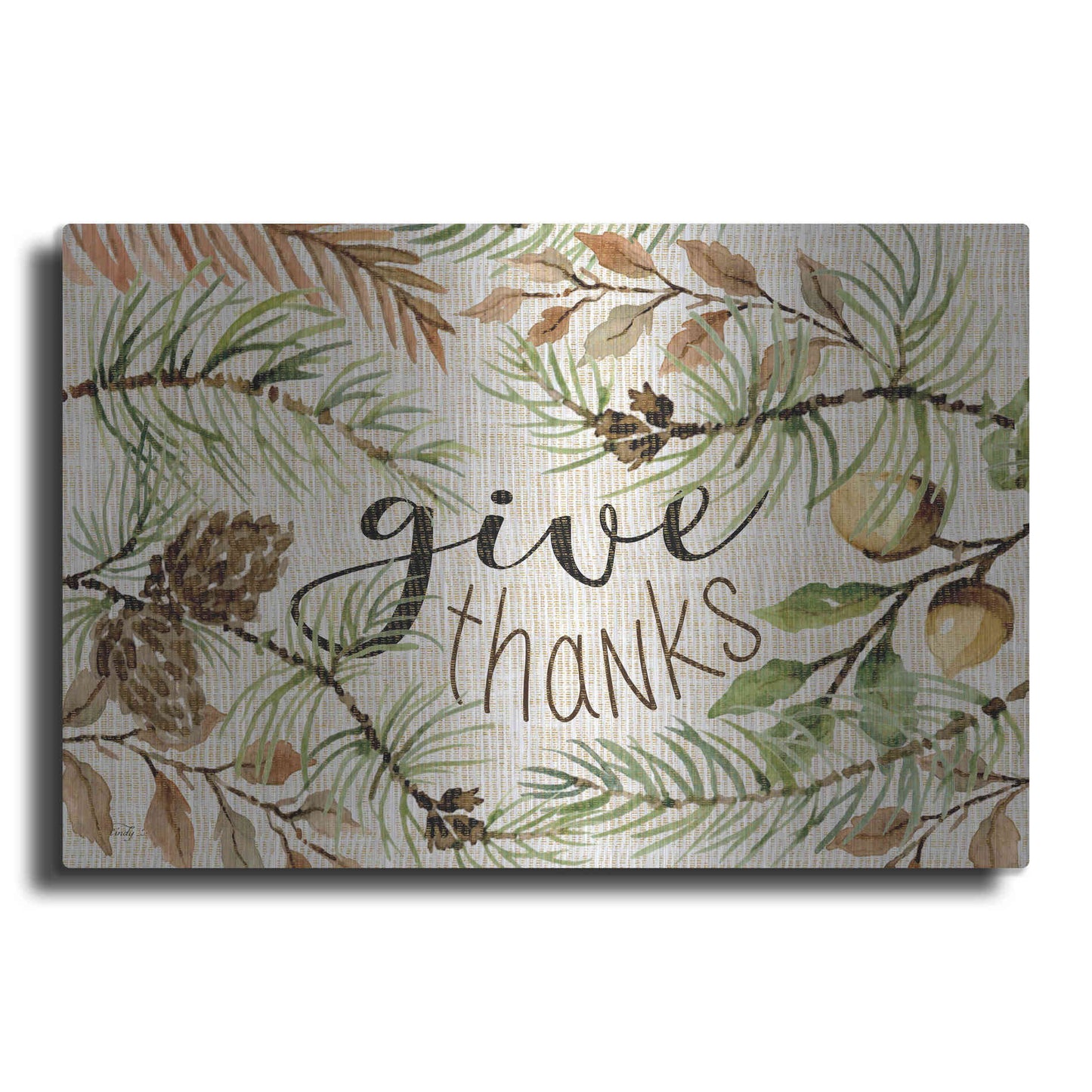 Luxe Metal Art 'Give Thanks' by Cindy Jacobs, Metal Wall Art