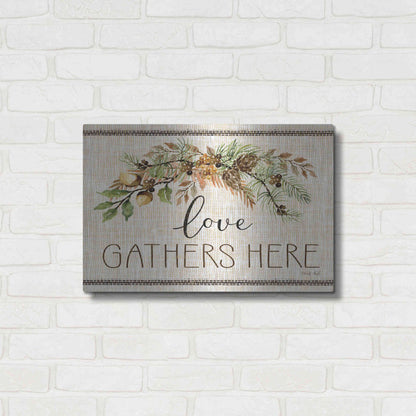 Luxe Metal Art 'Love Gathers Here Stitch' by Cindy Jacobs, Metal Wall Art,24x16