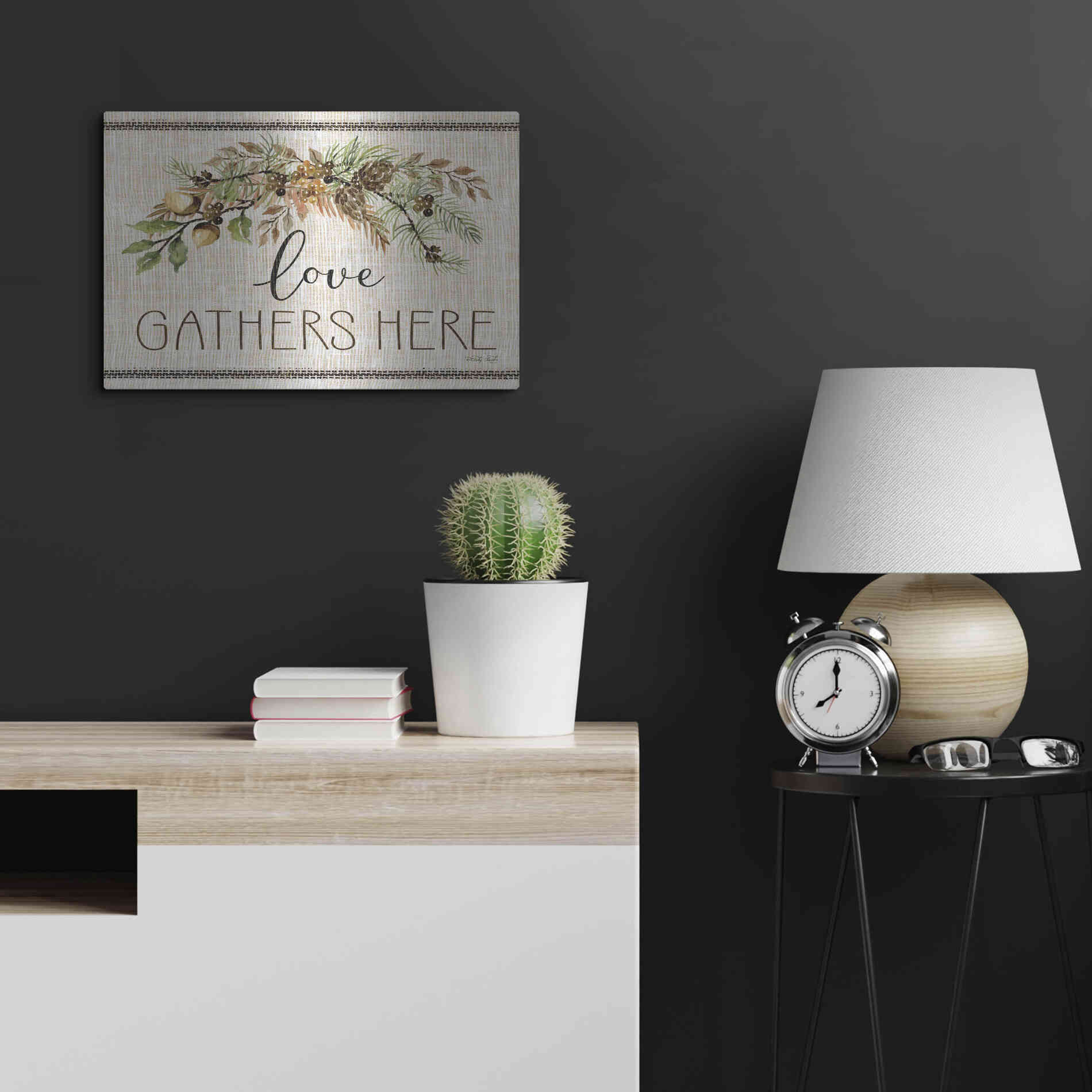 Luxe Metal Art 'Love Gathers Here Stitch' by Cindy Jacobs, Metal Wall Art,24x16
