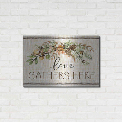 Luxe Metal Art 'Love Gathers Here Stitch' by Cindy Jacobs, Metal Wall Art,36x24