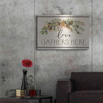 Luxe Metal Art 'Love Gathers Here Stitch' by Cindy Jacobs, Metal Wall Art,36x24