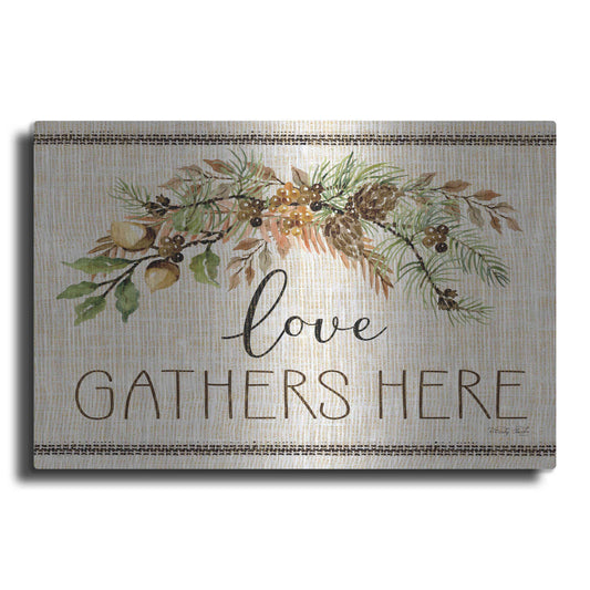 Luxe Metal Art 'Love Gathers Here Stitch' by Cindy Jacobs, Metal Wall Art