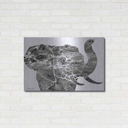 Luxe Metal Art 'Bright Elephant' by Cindy Jacobs, Metal Wall Art,36x24