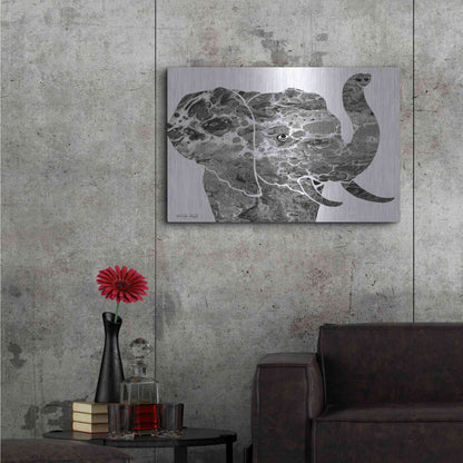 Luxe Metal Art 'Bright Elephant' by Cindy Jacobs, Metal Wall Art,36x24