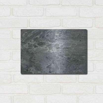 Luxe Metal Art 'Abstract in Gray I' by Cindy Jacobs, Metal Wall Art,16x12