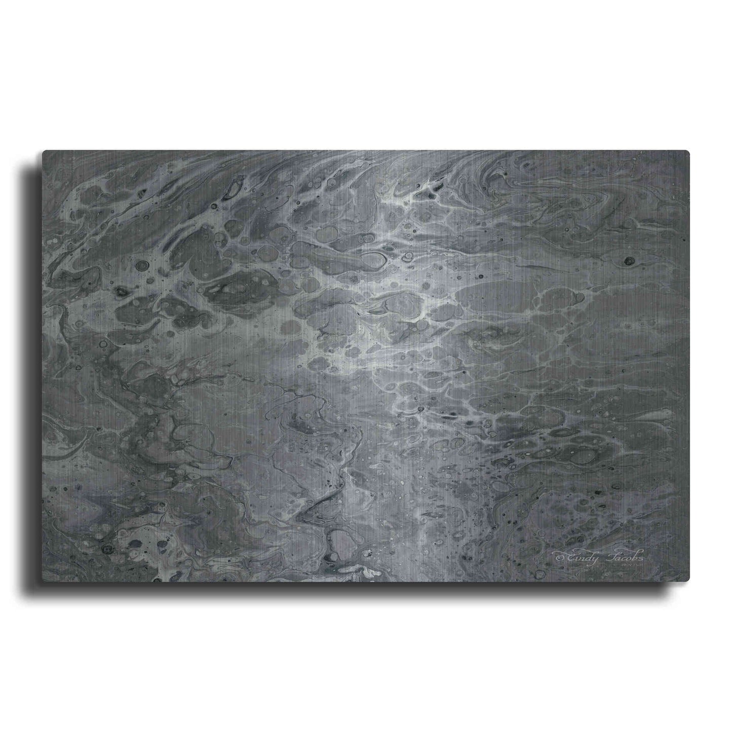 Luxe Metal Art 'Abstract in Gray I' by Cindy Jacobs, Metal Wall Art