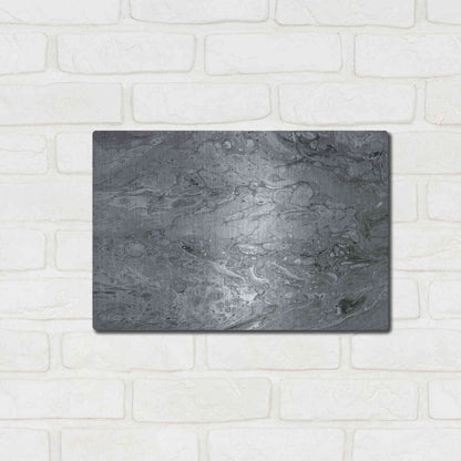 Luxe Metal Art 'Abstract in Gray II' by Cindy Jacobs, Metal Wall Art,16x12