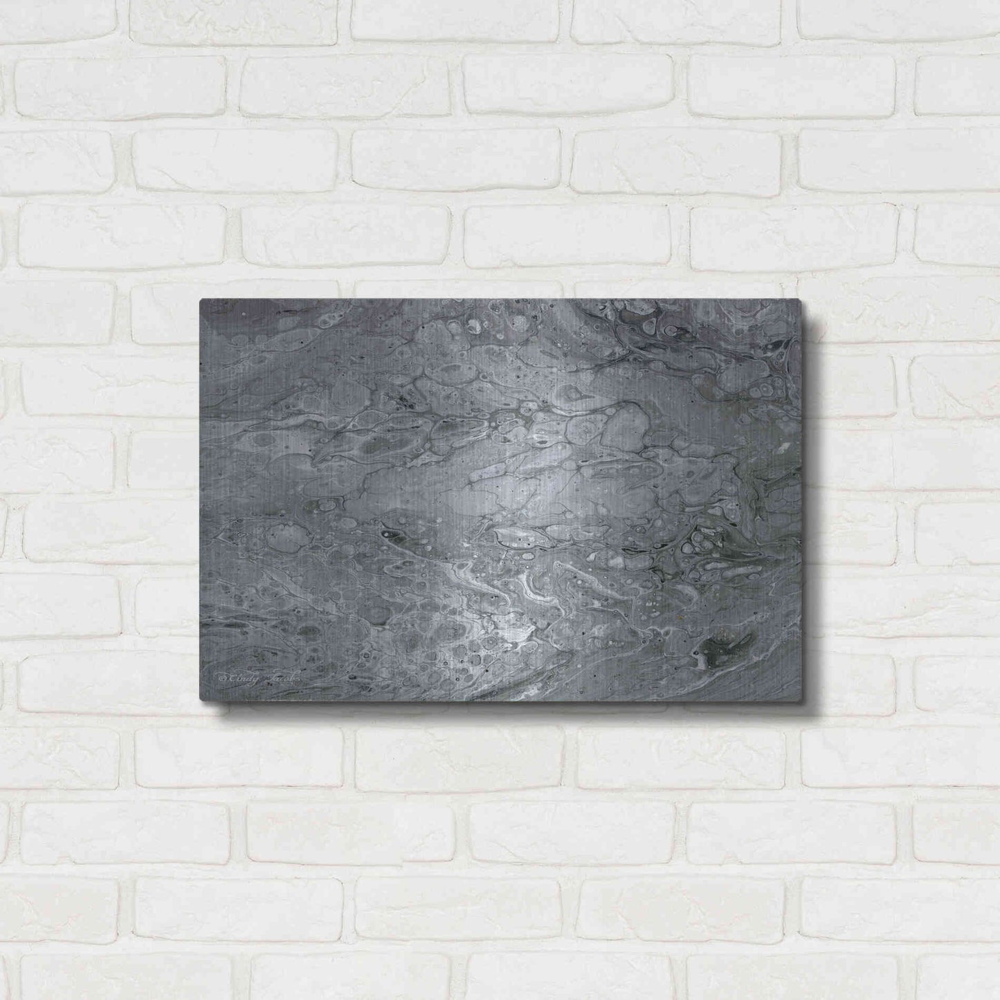 Luxe Metal Art 'Abstract in Gray II' by Cindy Jacobs, Metal Wall Art,24x16