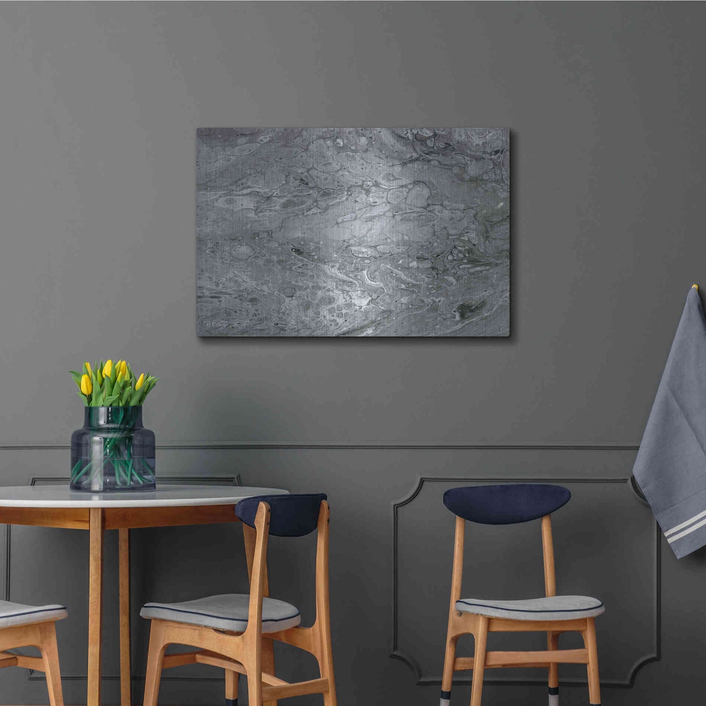 Luxe Metal Art 'Abstract in Gray II' by Cindy Jacobs, Metal Wall Art,36x24