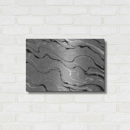 Luxe Metal Art 'Abstract in Gray III' by Cindy Jacobs, Metal Wall Art,24x16