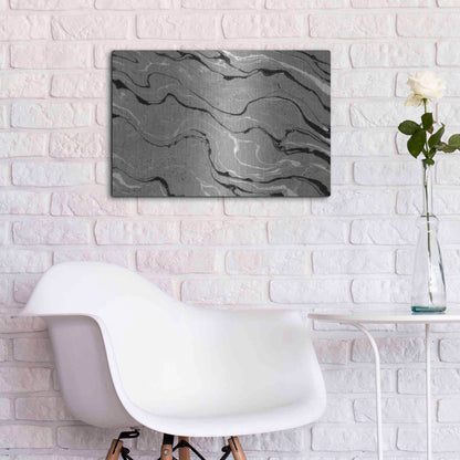Luxe Metal Art 'Abstract in Gray III' by Cindy Jacobs, Metal Wall Art,24x16