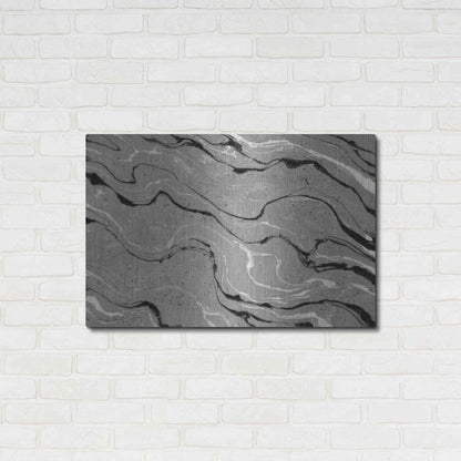 Luxe Metal Art 'Abstract in Gray III' by Cindy Jacobs, Metal Wall Art,36x24
