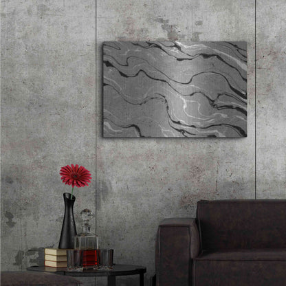 Luxe Metal Art 'Abstract in Gray III' by Cindy Jacobs, Metal Wall Art,36x24