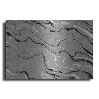Luxe Metal Art 'Abstract in Gray III' by Cindy Jacobs, Metal Wall Art