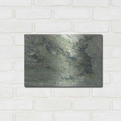 Luxe Metal Art 'Abstract in Seafoam I' by Cindy Jacobs, Metal Wall Art,16x12
