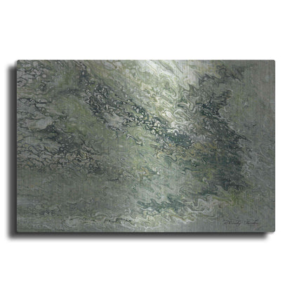 Luxe Metal Art 'Abstract in Seafoam I' by Cindy Jacobs, Metal Wall Art