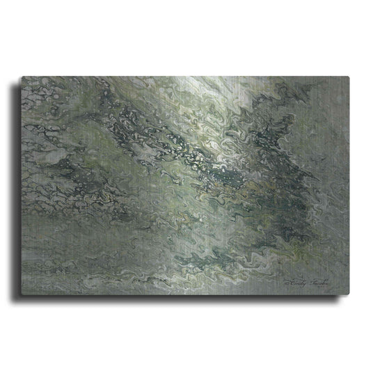 Luxe Metal Art 'Abstract in Seafoam I' by Cindy Jacobs, Metal Wall Art