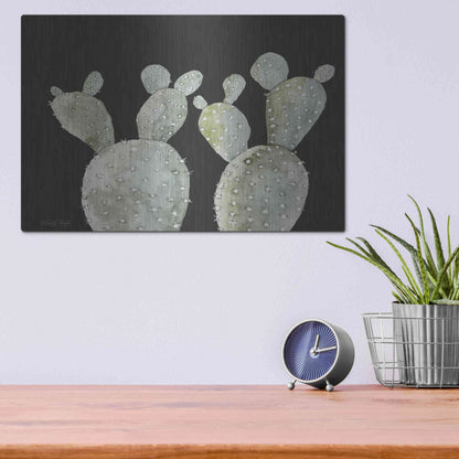 Luxe Metal Art 'Happy Cactus II' by Cindy Jacobs, Metal Wall Art,16x12