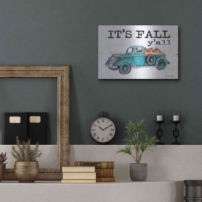Luxe Metal Art 'It's Fall Y'all' by Cindy Jacobs, Metal Wall Art,16x12
