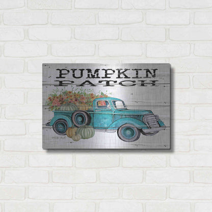 Luxe Metal Art 'Pumpkin Patch Truck' by Cindy Jacobs, Metal Wall Art,24x16