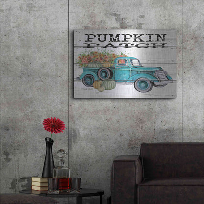 Luxe Metal Art 'Pumpkin Patch Truck' by Cindy Jacobs, Metal Wall Art,36x24